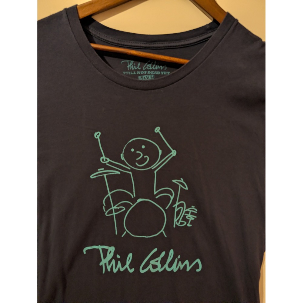Phil Collins T Shirt Mens 2X Blue Excellent Still Not Dead Yet Live Tour Concert